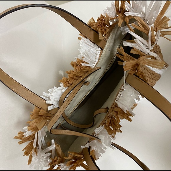 Kate Spade Stripe Straw Satchel Medium - Picture 3 of 3